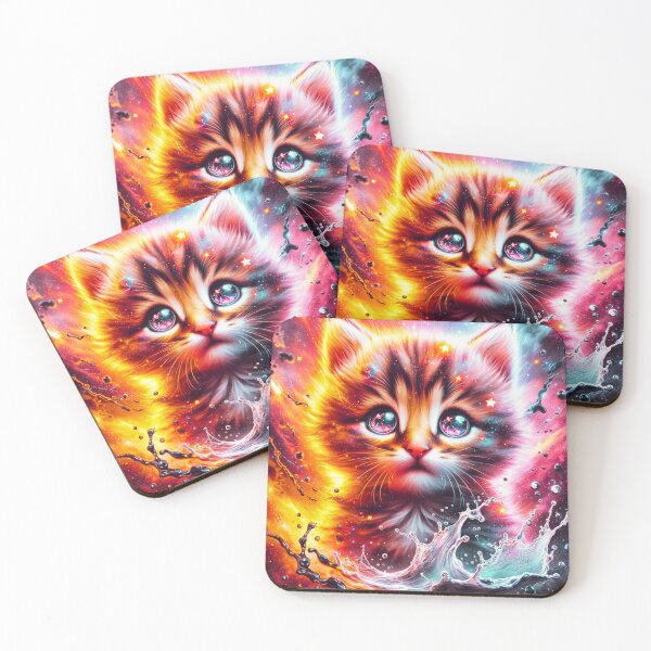 Item preview, Dazzling Rainbow-Colored Kitten designed and sold by OlaMarket.