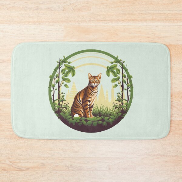 Aperçu de l'œuvre Beau chat Bengal coloré avec le thème de l'arbre v3 créée et vendue par Okracha.