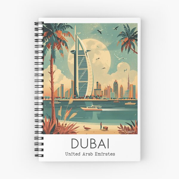Artikelvorschau, Eine Vintage-Reiseillustration von Dubai - Vereinigte Arabische Emirate entworfen und verkauft von GoodOldVintage.