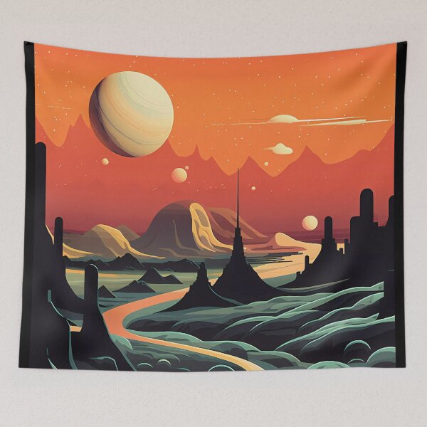 Item preview, Mystical Dusk: Sci-Fi Landscape Art. designed and sold by GiveMeMood.