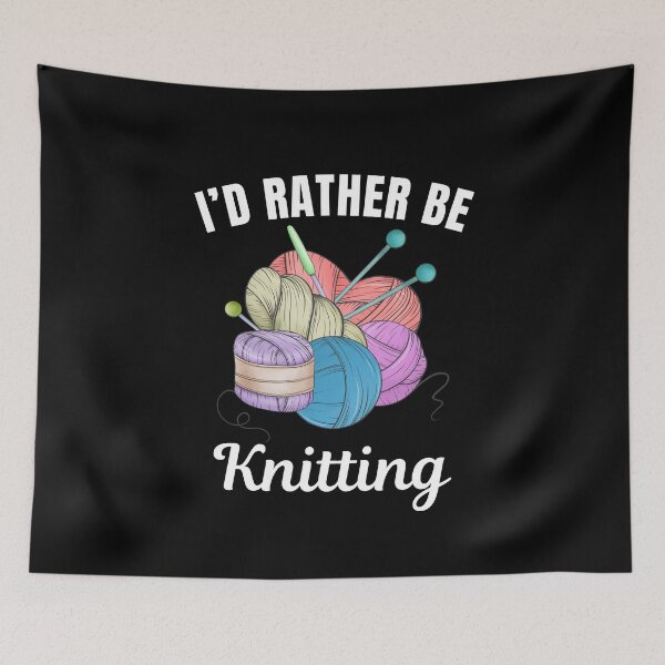 Item preview, I'd rather be knitting, knitting hobby lovers designed and sold by NBSStore.