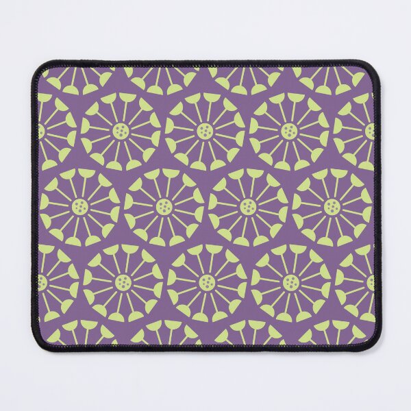 Item preview, Retro pattern No.65c -  chartreuse dandelions on indigo designed and sold by TalkingHerds.