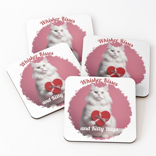 Item preview, Whisker Kisses and Kitty Hugs Valentines Day Cat designed and sold by KaiLabsArt.