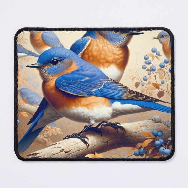 Item preview, Eastern bluebirds and berries designed and sold by ClumsyClouds.