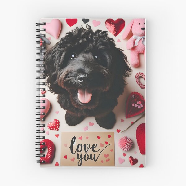 Item preview, Black Cockapoo Valentine Love.  designed and sold by fatbanana.