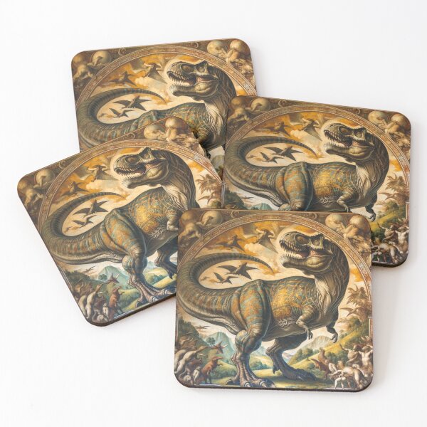 Item preview, T-rex in medieval painting designed and sold by ClumsyClouds.
