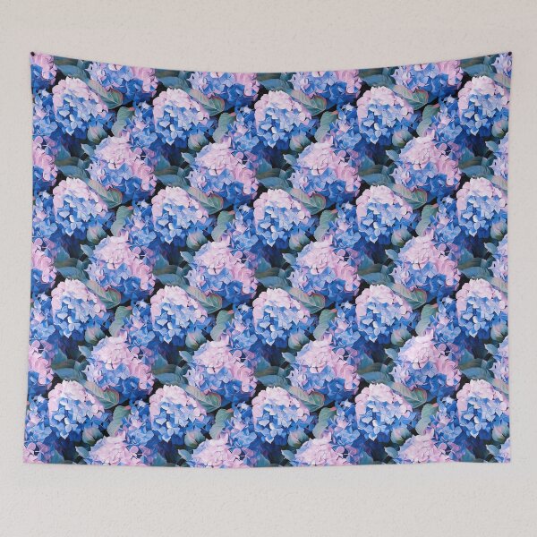 Item preview, Hydrangea Tile 01: Blue Skies and Pastel Puffs Dancing in Nature's Confetti Bowl designed and sold by TheBrainArt.