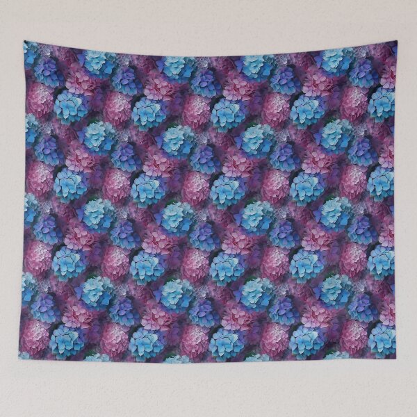Item preview, Hydrangea Tile 02: Blue Skies and Pastel Puffs Dancing in Nature's Confetti Bowl designed and sold by TheBrainArt.