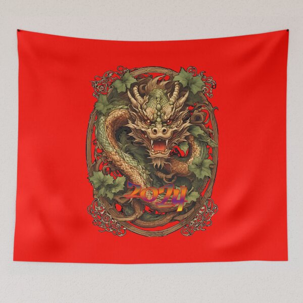 Item preview, Mystical Dragon Prints: Neon Elegance for the Year 2024 designed and sold by leyfinder.
