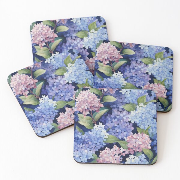 Item preview, Hydrangea Tile 04: Blue Skies and Pastel Puffs Dancing in Nature's Confetti Bowl designed and sold by TheBrainArt.