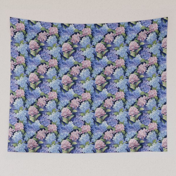 Item preview, Hydrangea Tile 04: Blue Skies and Pastel Puffs Dancing in Nature's Confetti Bowl designed and sold by TheBrainArt.