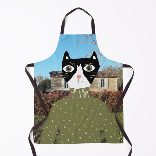 Item preview, Black and white country cat designed and sold by GasconyPassion.
