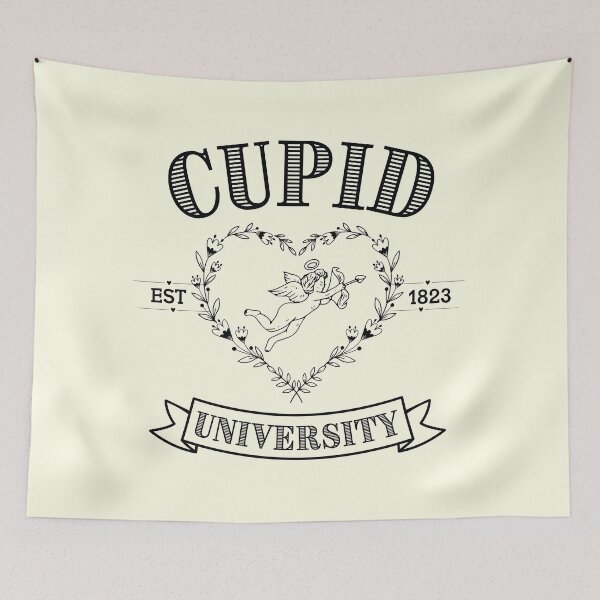 Item preview, Cupid University T-Shirt, Cute Valentine's Day Shirt, Cute College Sweatshirt Classic T-Shirt, Black designed and sold by KnockingLouder.