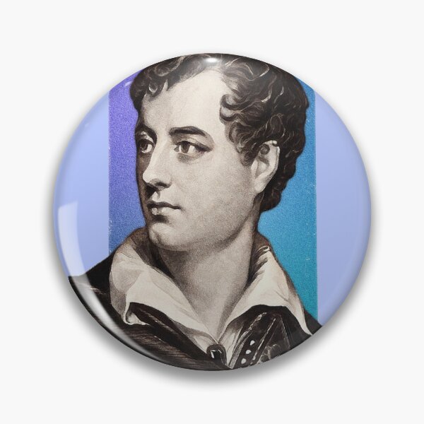 Item preview, English Poet Lord Byron - blue - illustration  designed and sold by Litstoy.