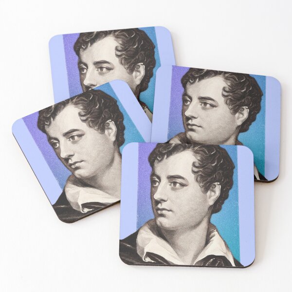 Item preview, English Poet Lord Byron - blue - illustration  designed and sold by Litstoy.
