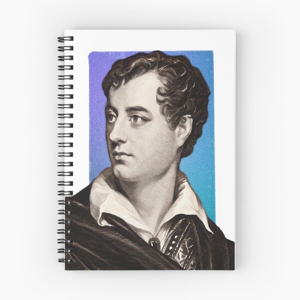 Item preview, English Poet Lord Byron - blue - illustration  designed and sold by Litstoy.