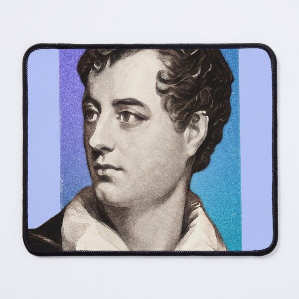 Item preview, English Poet Lord Byron - blue - illustration  designed and sold by Litstoy.