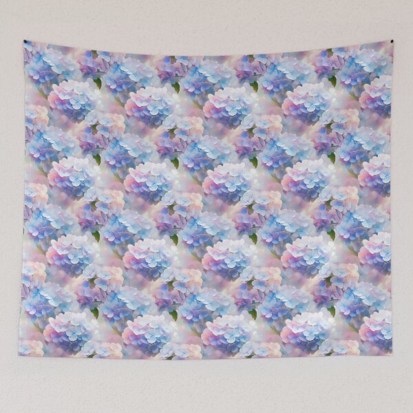 Item preview, Hydrangea Tile 06: Blue Skies and Pastel Puffs Dancing in Nature's Confetti Bowl designed and sold by TheBrainArt.
