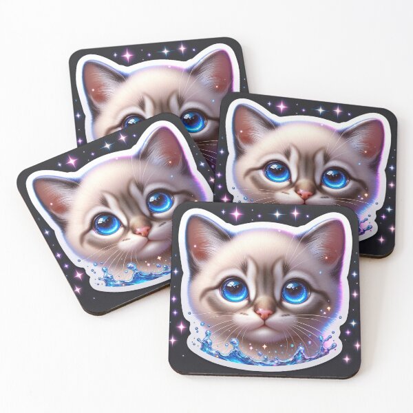 Item preview, Starry Sky Kitten Sticker designed and sold by OlaMarket.