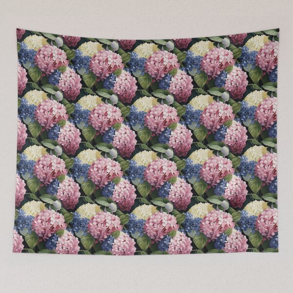 Item preview, Hydrangea Tile 08: Blue Skies and Pastel Puffs Dancing in Nature's Confetti Bowl designed and sold by TheBrainArt.