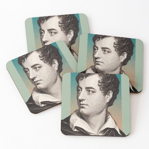 Item preview, English Poet Lord Byron - green - illustration  designed and sold by Litstoy.