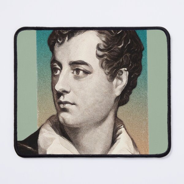 Item preview, English Poet Lord Byron - green - illustration  designed and sold by Litstoy.