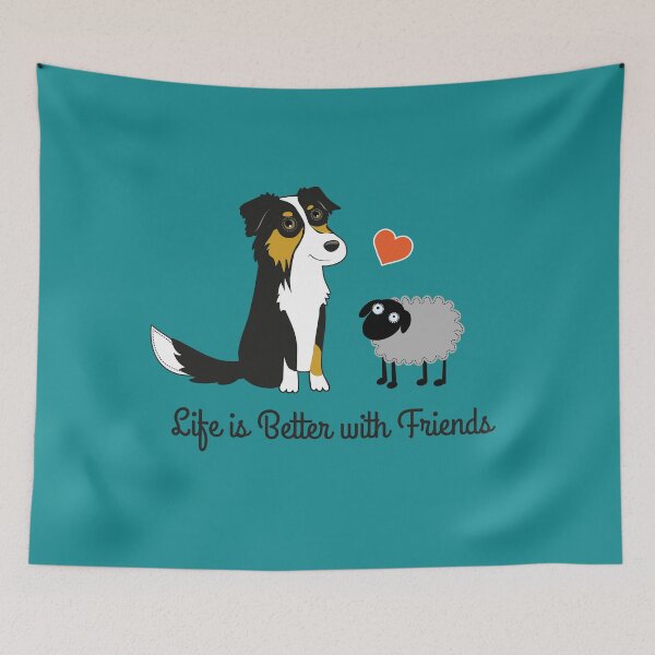 Item preview, Australian Shepherd Dog. Aussie tricolor. Life is better with friends designed and sold by haniku.