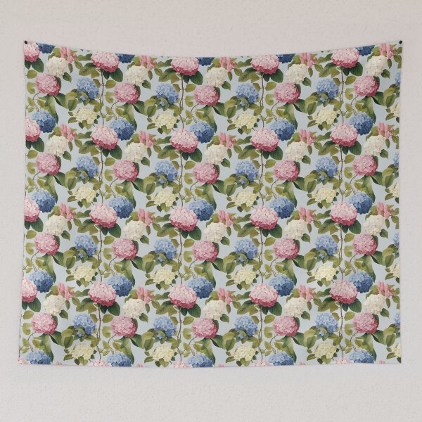 Item preview, Hydrangea Tile 09: Blue Skies and Pastel Puffs Dancing in Nature's Confetti Bowl designed and sold by TheBrainArt.