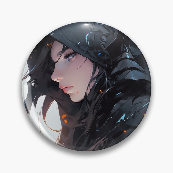 Item preview, Dark Hooded Shadow Assassin Anime Girl designed and sold by bubblegoth.