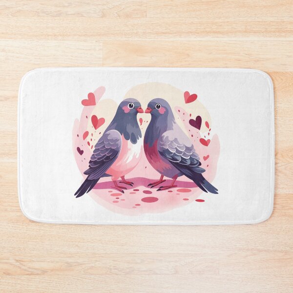 Item preview, Pigeons kissing in love designed and sold by HappyStickBike.