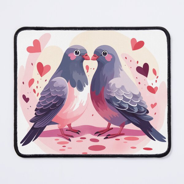 Item preview, Pigeons kissing in love designed and sold by HappyStickBike.