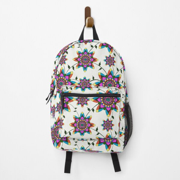 Artikelvorschau, Multicolor floral pattern seamless striped repeat on white background entworfen und verkauft von Aesthetic shapes design.