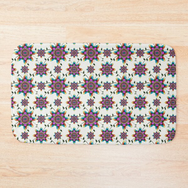 Artikelvorschau, Multicolor floral pattern seamless striped repeat on white background entworfen und verkauft von NarongStocker37.