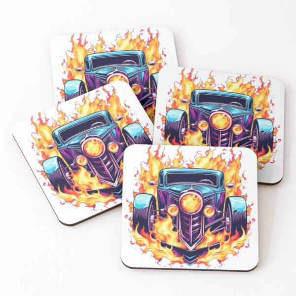 Item preview, Hot rod with flames designed and sold by smartlogo_factory.