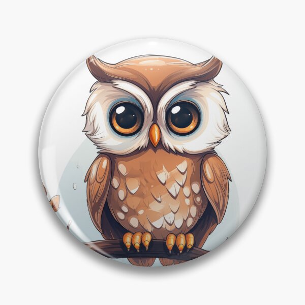 Item preview, Cute owl sitting on a branch designed and sold by HappyStickBike.