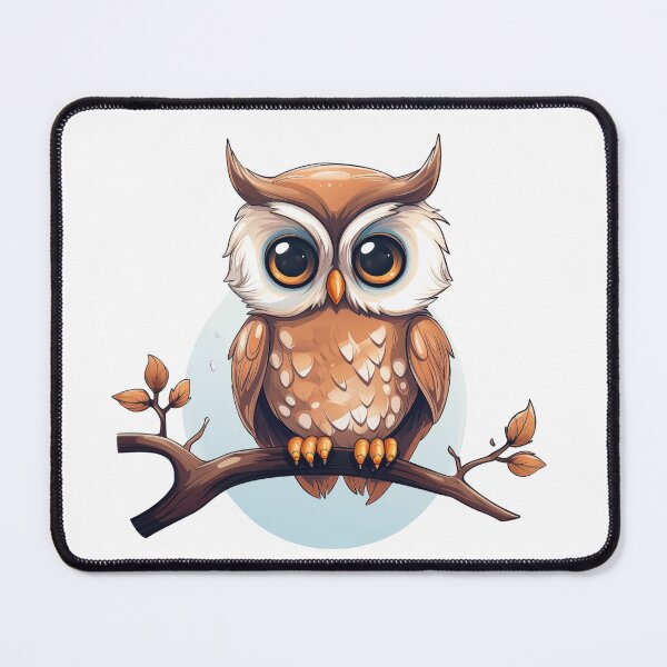 Item preview, Cute owl sitting on a branch designed and sold by HappyStickBike.