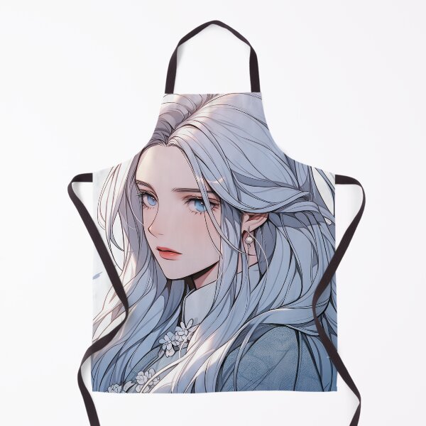 Item preview, Serene Silver and Blue Anime Portrait designed and sold by bubblegoth.