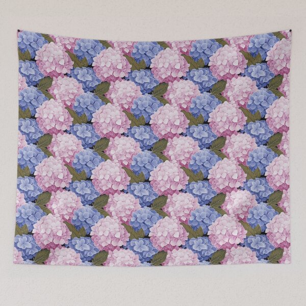 Item preview, Hydrangea Tile 12: Blue Skies and Pastel Puffs Dancing in Nature's Confetti Bowl designed and sold by TheBrainArt.