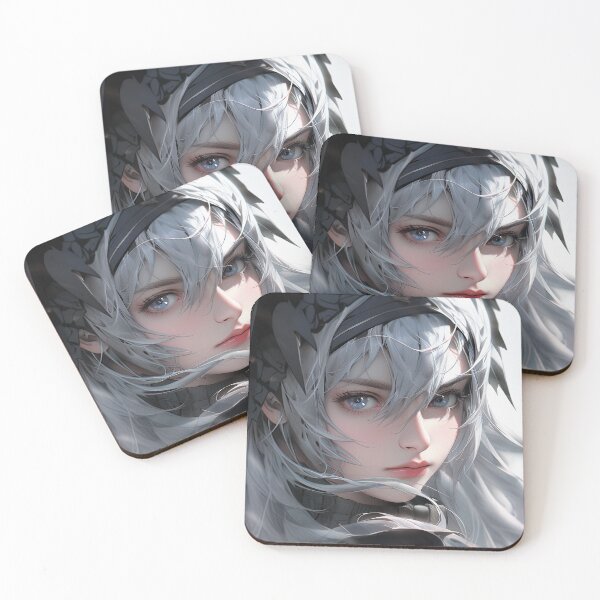 Item preview, Silver Haired Blue Eyed Fantasy Warrior Anime Girl designed and sold by bubblegoth.