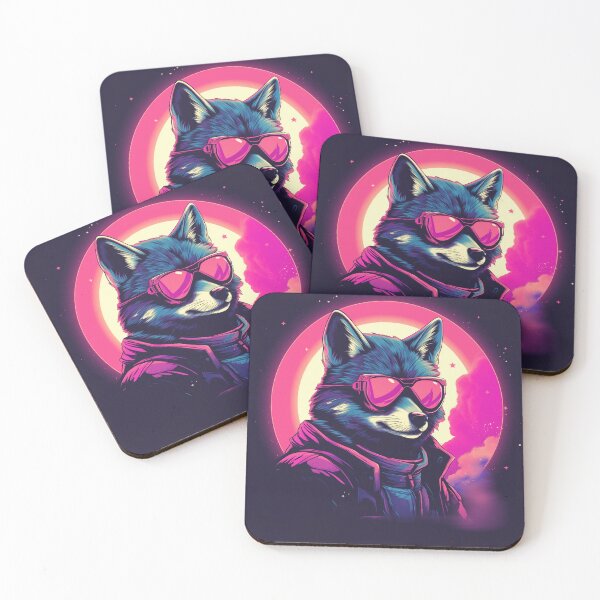 Item preview, Vaporwave 80s wolf designed and sold by Badgers-Artopia.
