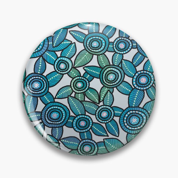 Item preview, NO AI !  Blue & Green Dot Art Flowers  designed and sold by ManonElmendorp.