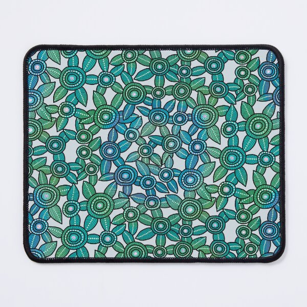 Item preview, NO AI !  Blue & Green Dot Art Flowers  designed and sold by ManonElmendorp.
