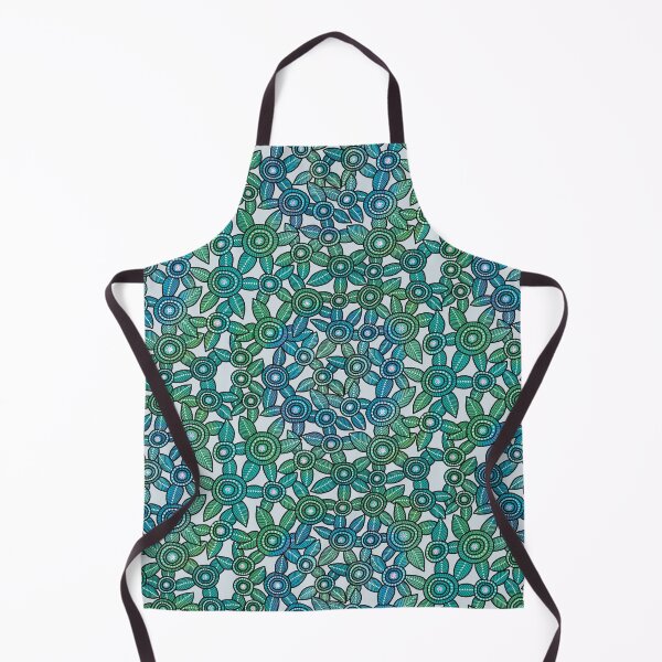 Item preview, NO AI !  Blue & Green Dot Art Flowers  designed and sold by ManonElmendorp.