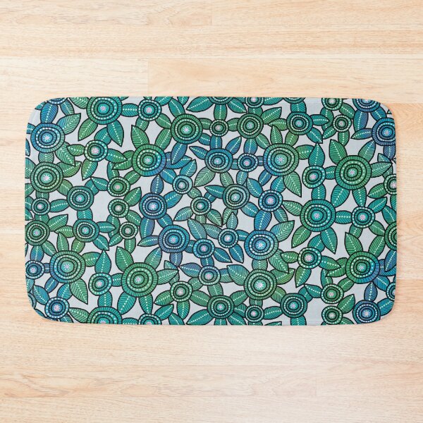 Item preview, NO AI !  Blue & Green Dot Art Flowers  designed and sold by ManonElmendorp.
