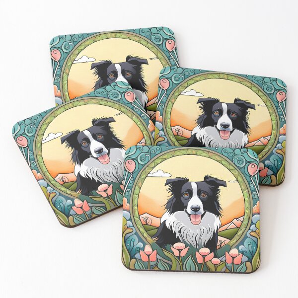 Artikelvorschau, Border Collie Jugendstil entworfen und verkauft von typogracat.