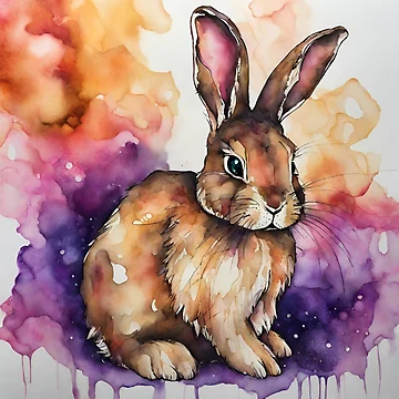 Artwork thumbnail, Alcohol Ink Rabbit by LittleGoblinPrs