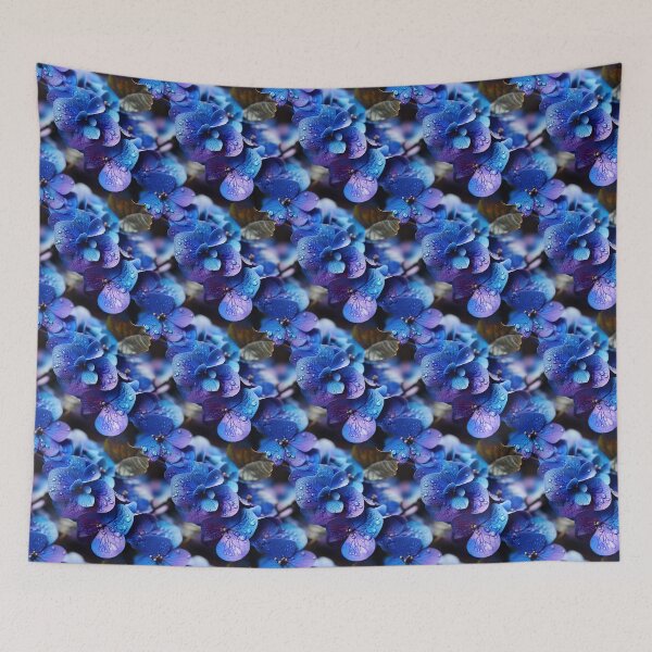 Item preview, Hydrangea Tile 17: Blue Skies and Pastel Puffs Dancing in Nature's Confetti Bowl designed and sold by TheBrainArt.