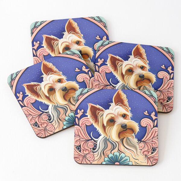 Item preview, Cute Yorkshire Terrier Psychedelic Art Nouveau designed and sold by typogracat.