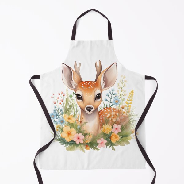 Item preview, Deer lying on flowers and grass designed and sold by HappyStickBike.