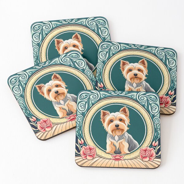 Item preview, Cute Yorkshire Terrier Art Nouveau designed and sold by typogracat.
